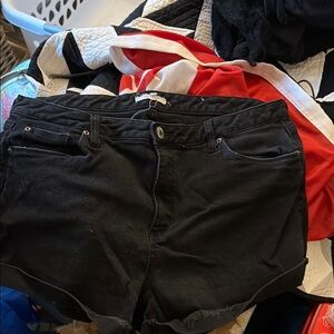 STS Blue Black Jean Shorts Casual Denim